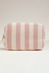 SOFT STRIPED COSMETIC POUCH BAG