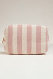 SOFT STRIPED COSMETIC POUCH BAG