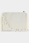 EVIL EYE BEADED FRINGE TRIM CROSSBODY