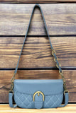 SHEA QUILTED BUCKLE BAG - BLUE