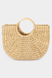 WOVEN STRAW TOTE BAG