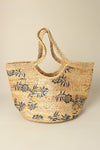 FLORAL WOVEN STRAW SHOULDER/TOTE BAG