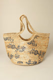 FLORAL WOVEN STRAW SHOULDER/TOTE BAG
