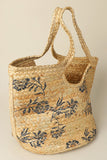 FLORAL WOVEN STRAW SHOULDER/TOTE BAG