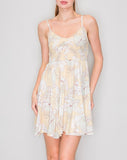 SUNLIT TROPICS BABYDOLL MINI DRESS