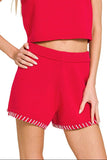 CHERRY BOMB KNIT SET SHORTS