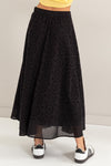 Black Eyelet High-Waist Midi Skirt (Online Only)