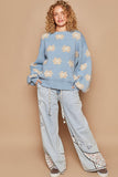 Daisy Pattern Drop Shoulder Sweater (Online Only)