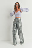 THAT GIRL METALLIC CARGO PANTS