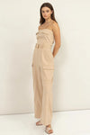 BAD AT LOVE CARGO JUMPSUIT
