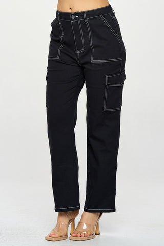 THAT WAY CONTRAST STITCH CARGO PANTS
