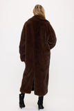 GRISELDA FAUX FUR COAT - COFFEE