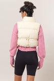 Faux Leather Puffer Vest (Online Only)