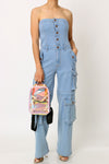 MADE YOU LOOK CARGO DENIM JUMPSUIT