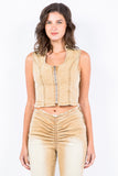 Rae Set Crop Denim Vest (Online Only)