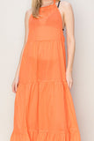 Orange Halter Neck Cover Up Maxi Dress (Online Only)