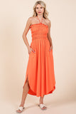 Orange Milan Halter Midi Dress (Online Only)