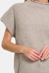 Short Sleeve Mock Neck Sweater Top (Online Only)