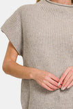 Short Sleeve Mock Neck Sweater Top (Online Only)