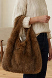 PLUSH FAUX FUR SLOUCHY SHOULDER BAG
