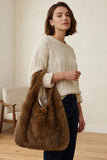PLUSH FAUX FUR SLOUCHY SHOULDER BAG