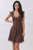 ESPRESSO DATE POLKA DOT MINI DRESS