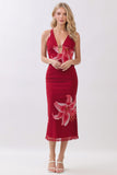 ISLAND LILY MAXI DRESS - CRANBERRY