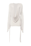 ARIA DRAPE MESH MINI DRESS - WHITE