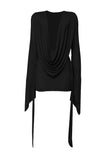 ARIA DRAPE MESH MINI DRESS - BLACK