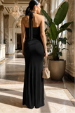 ISABELLA NOIR HALTER MAXI DRESS