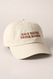 'SAVE WATER DRINK MARGS' EMBROIDERED BASEBALL HAT