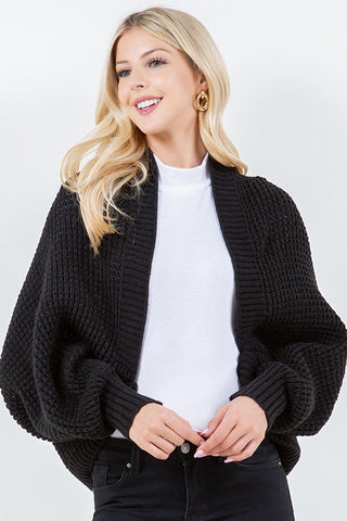 THE COZY KNIT SHRUG - BLACK