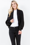 THE COZY KNIT SHRUG - BLACK