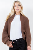 THE COZY KNIT SHRUG - BROWN
