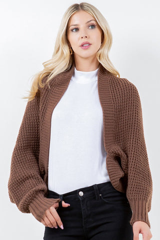 THE COZY KNIT SHRUG - BROWN