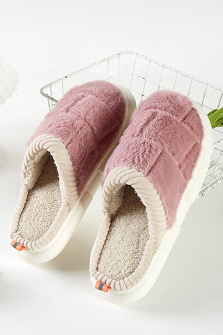 PINK WOVEN SOFT SLIPPERS