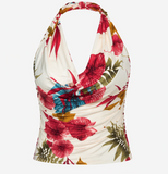 TROPICAL ESCAPE HALTER TOP