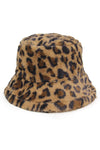 FAUX FUR LEOPARD BUCKET HAT