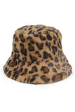 FAUX FUR LEOPARD BUCKET HAT