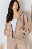 Sand Set Oversized Zip Up Drawstring Hoodie (Online Only)