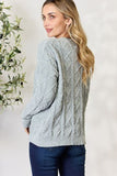 Cable Knit Round Neck Sweater Set Top (Online Only)