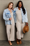 Take A Chance Full Size Western Wash Star Denim Jacket (Online Only)
