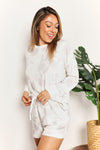 Floral Long Sleeve Top and Shorts Loungewear Set (Online Only)