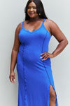 Look At Me Maxi Dress with Slit in Cobalt Blue (Online Only)