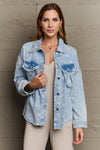 Take A Chance Full Size Western Wash Star Denim Jacket (Online Only)