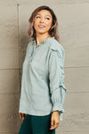 Take A Chance Ruffled Long Sleeve Blouse (Online Only)