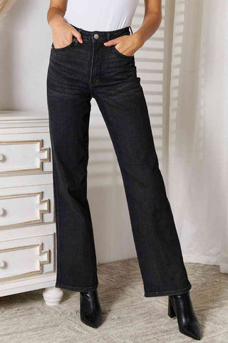Judy Blue Tummy Control Washed Black Straight (Online Only)