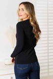 Asymmetrical Neck Long Sleeve Top (Online Only)