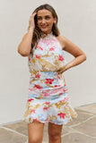 Floral Print Halter Woven Dress (Online Only)