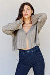 Hear Me Out Semi Cropped Ribbed Cardigan (Online Only)